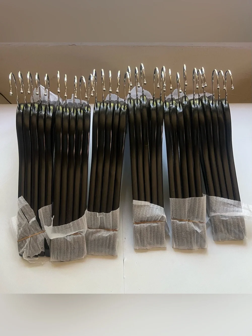 Utopia Home Black Wooden Hangers - Pack of 30